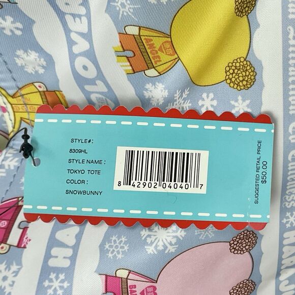 Rare HARAJUKU LOVERS Large Tokyo  Tote Bag In  Snowbunny Pattern 2009 NWT - Picture 4 of 11